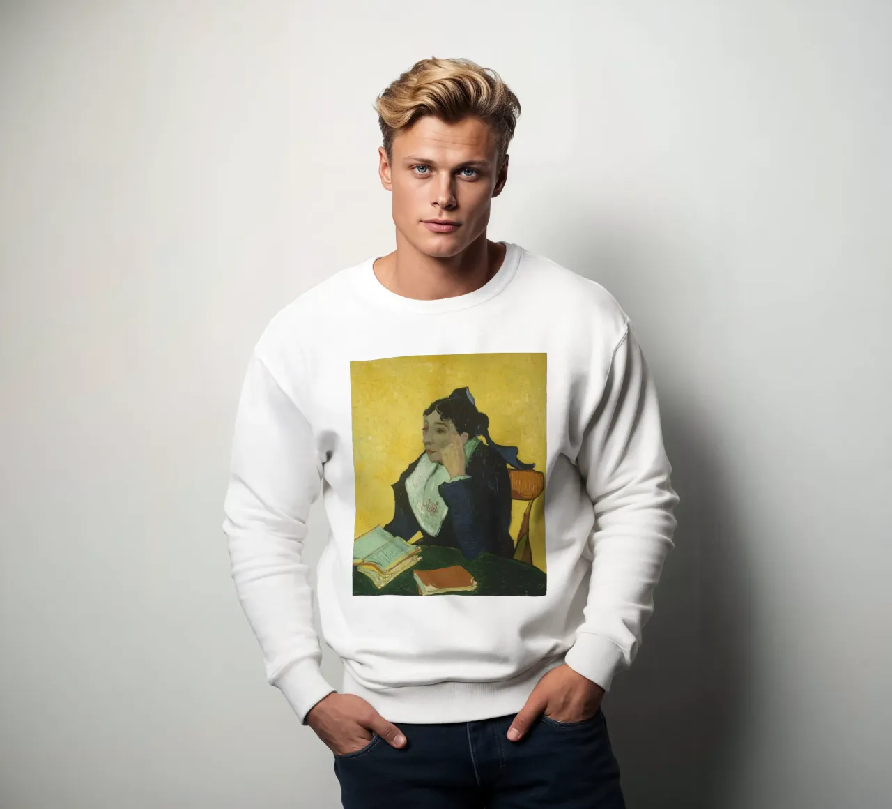 Vincent van Gogh - L'Arlesienne (Madame Ginoux with Books) sweatshirt by Timeless Artworks