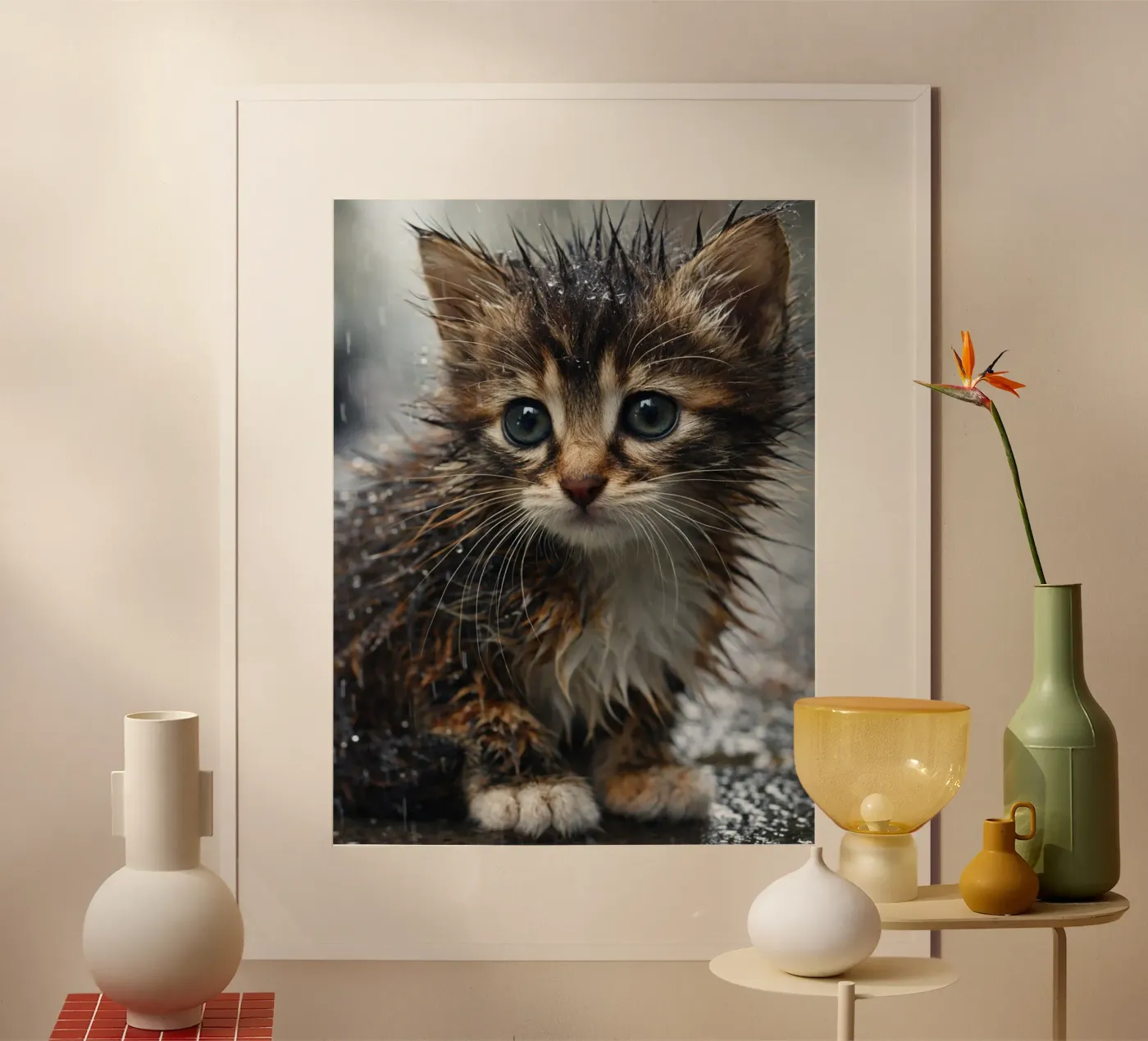 kittie e pioggia poster da PASMING