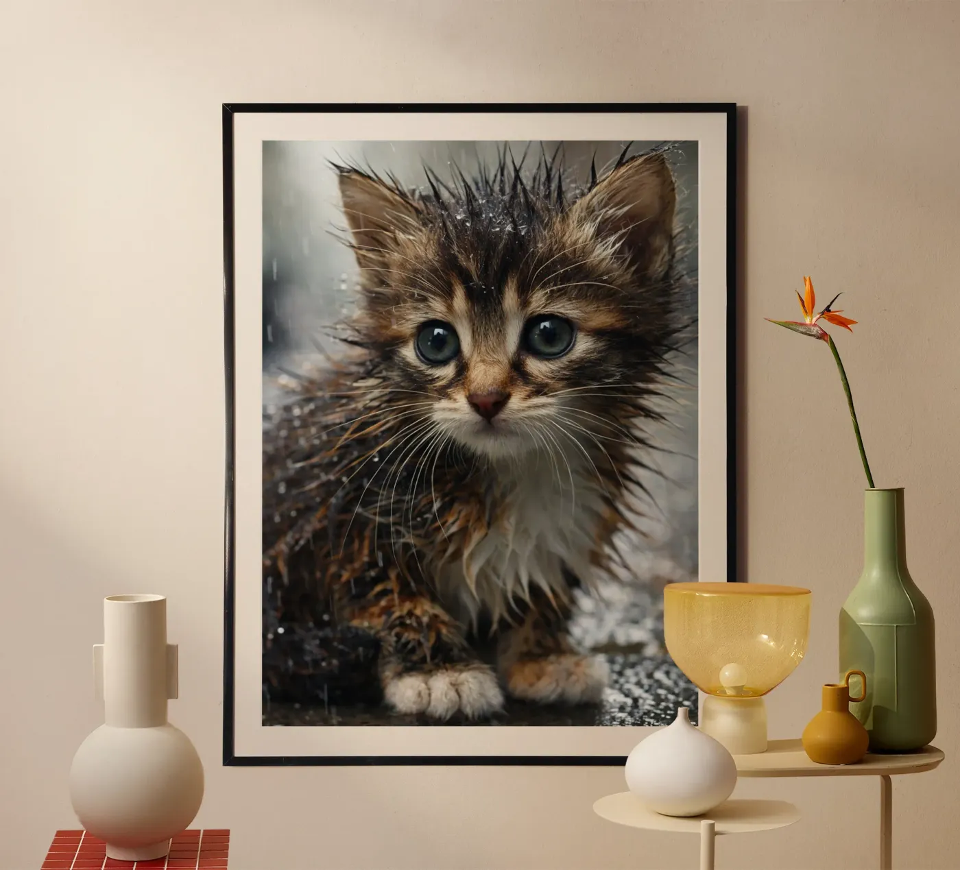 kittie e pioggia poster da PASMING