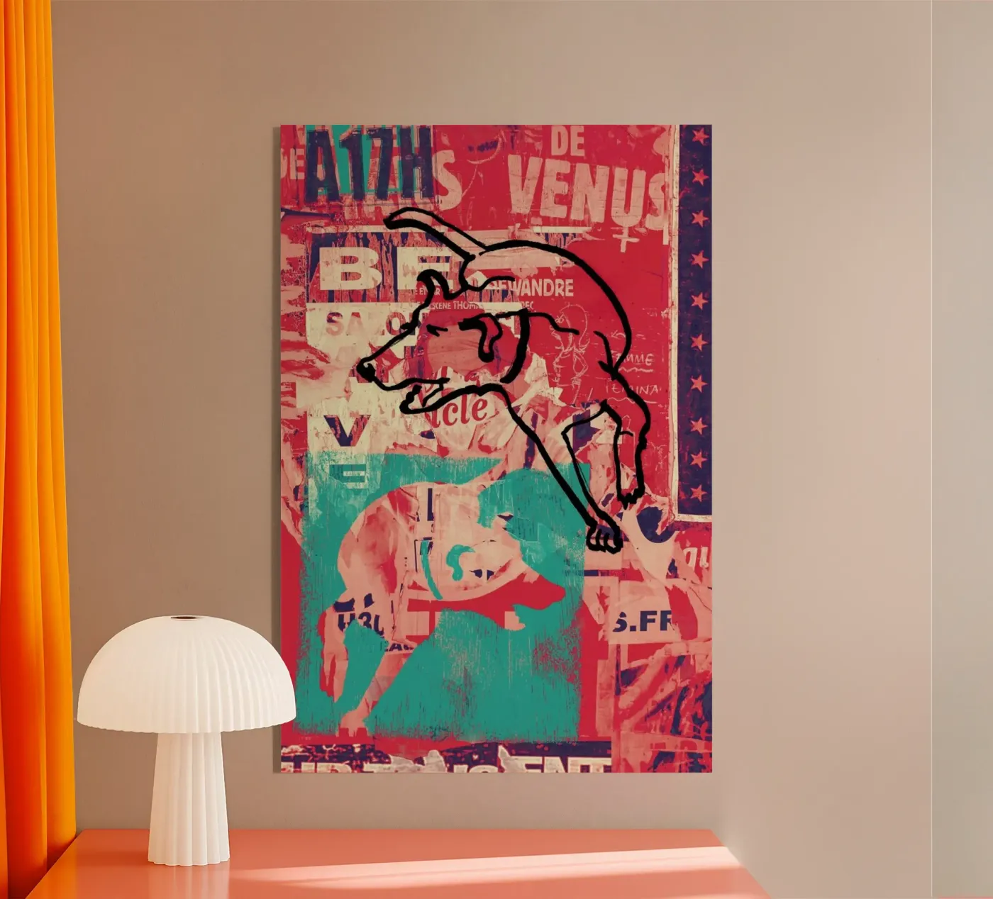 Dog acryl van Andy Bridge