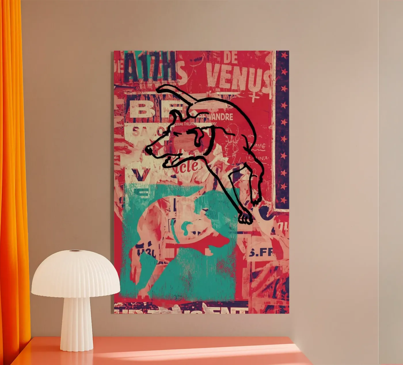 Dog acryl van Andy Bridge