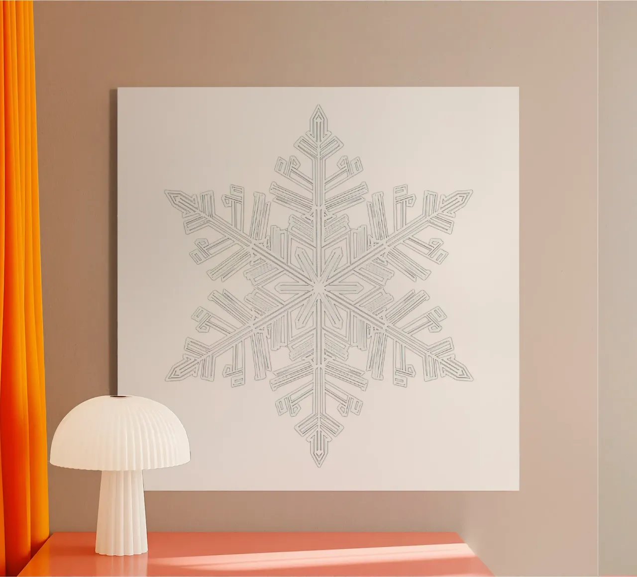 flocon de neige complexe plexiglas de Minimalist vector art