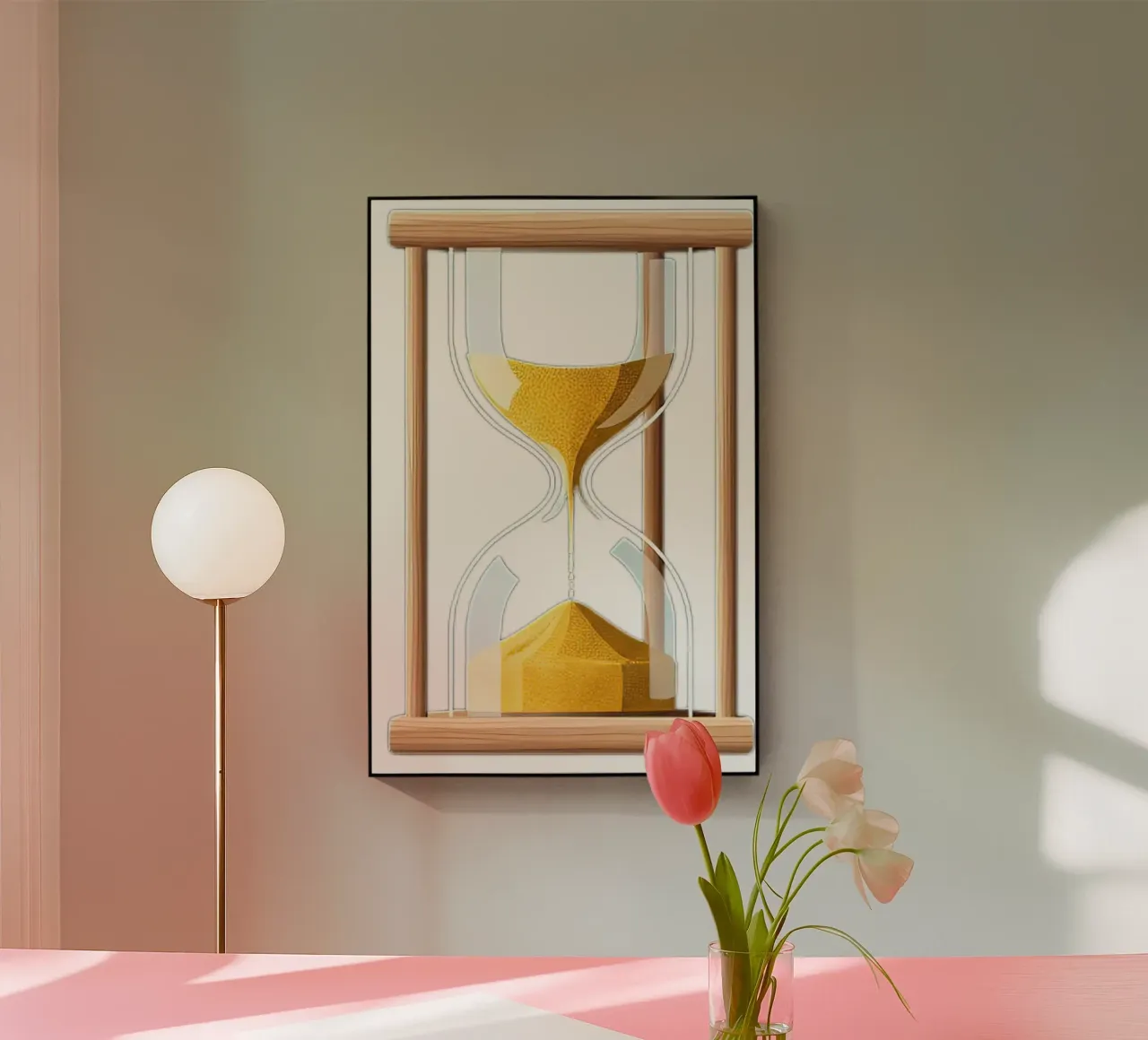 clessidra plexiglass da Minimalist vector art