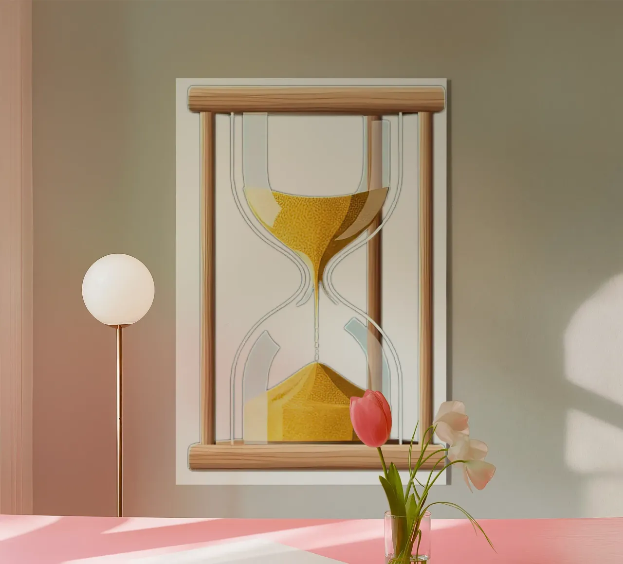 clessidra plexiglass da Minimalist vector art