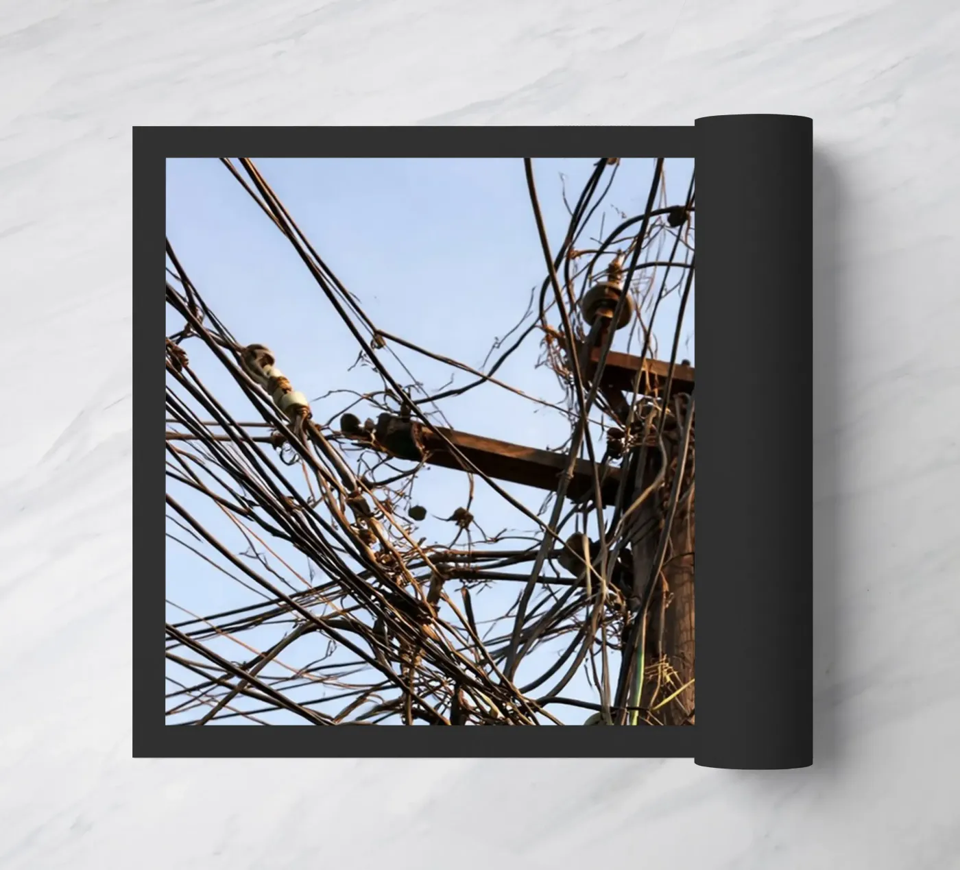 tangle power line cable doormat by PASMING