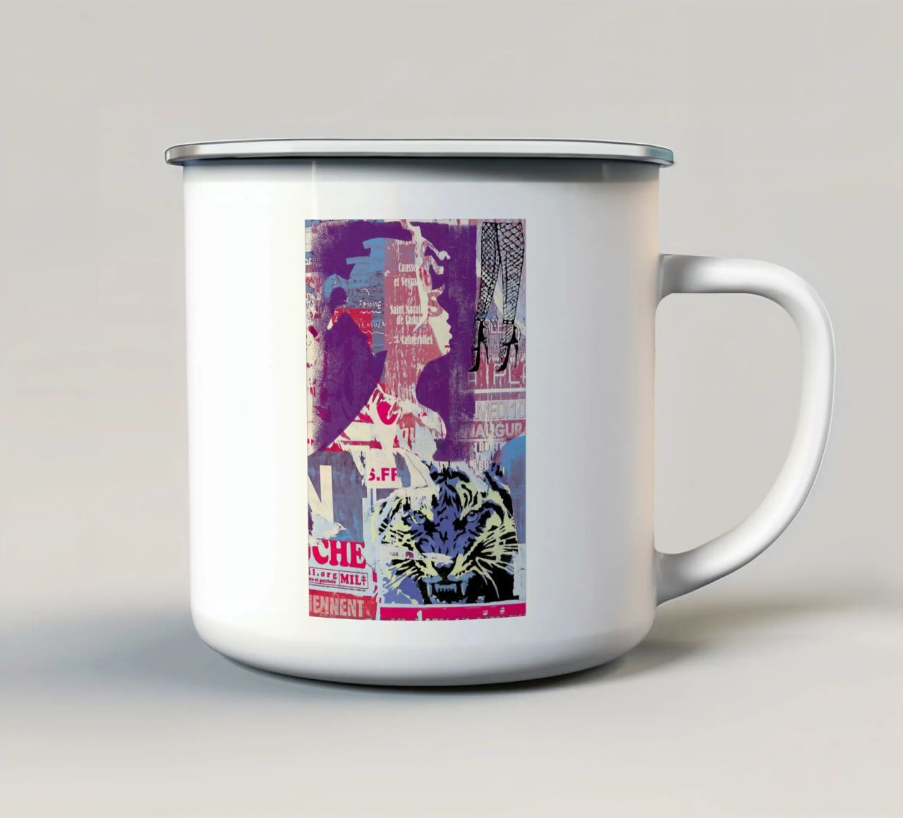 Tiger tazza in smalto da Andy Bridge