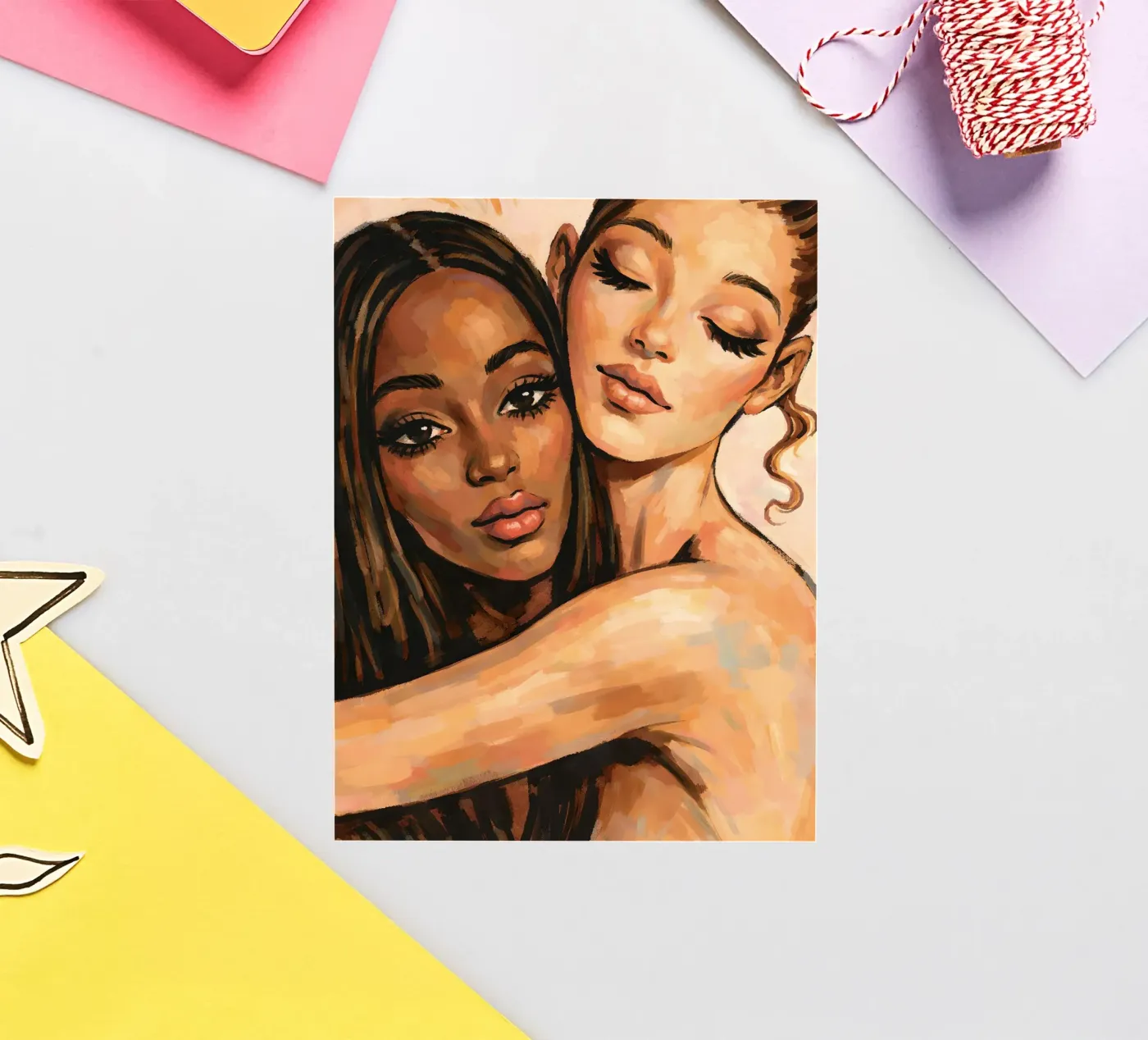 EEN VRIENDSCHAPPELIJKE OMARMING sticker van ARTOMATIC