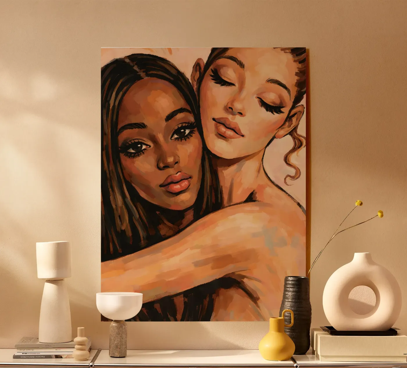 FRIENDSHIP EMBRACE Acryl-Glas von ARTOMATIC