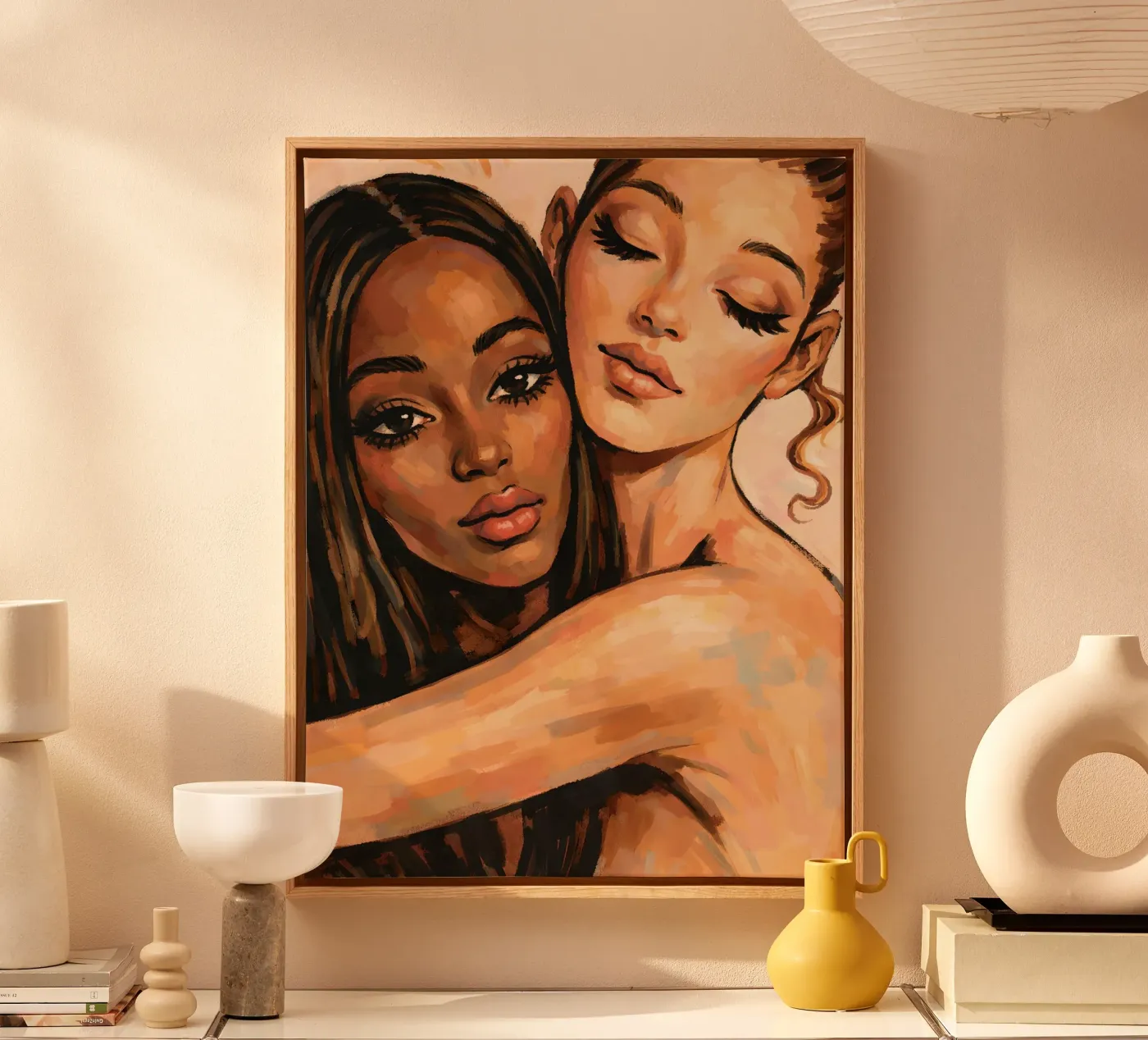 EEN VRIENDSCHAPPELIJKE OMARMING canvas van ARTOMATIC