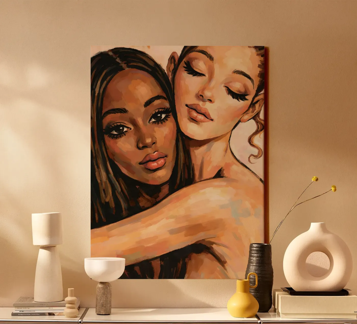 EEN VRIENDSCHAPPELIJKE OMARMING canvas van ARTOMATIC