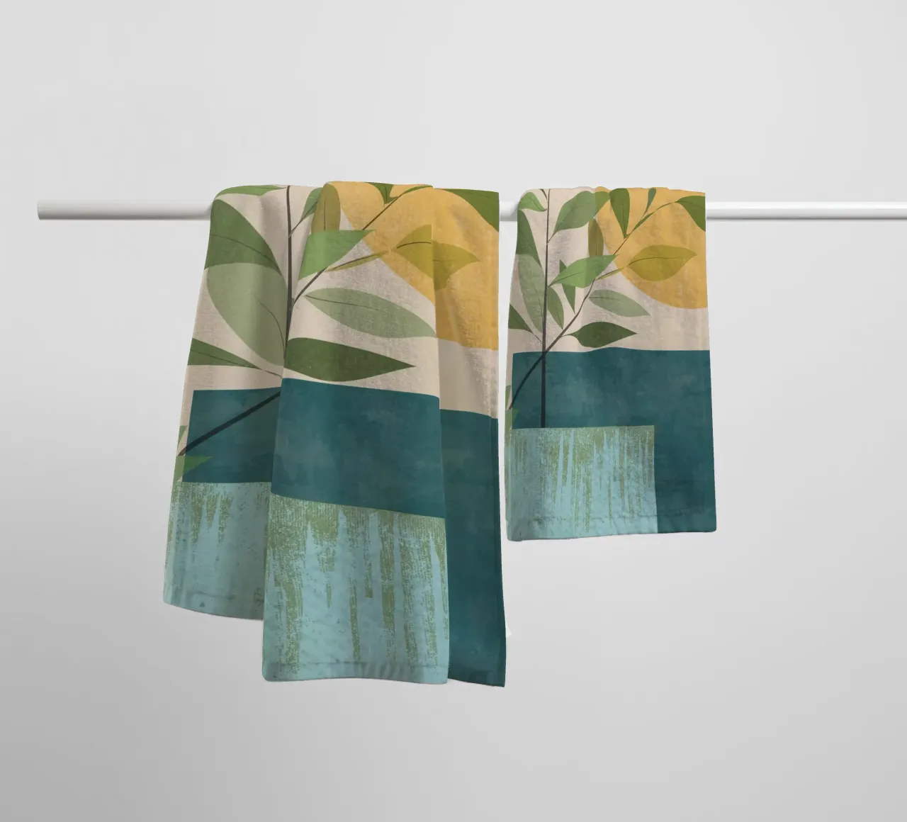 Lunar - Botanisch thema badhanddoek van LaylaOzHome