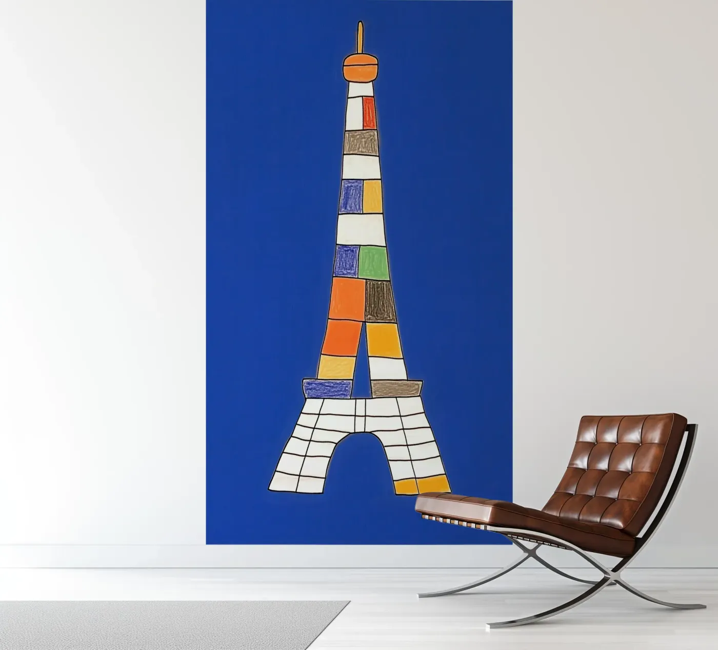 Colourful Eiffel Tower fotobehang van Little Art Lab