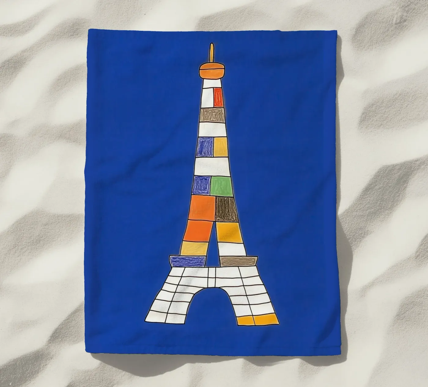 Colourful Eiffel Tower telo mare da Little Art Lab
