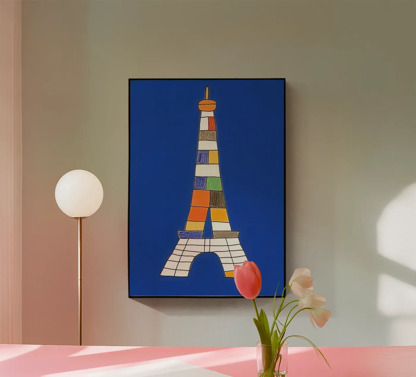 Kleurrijke Eiffeltoren acryl van Little Art Lab