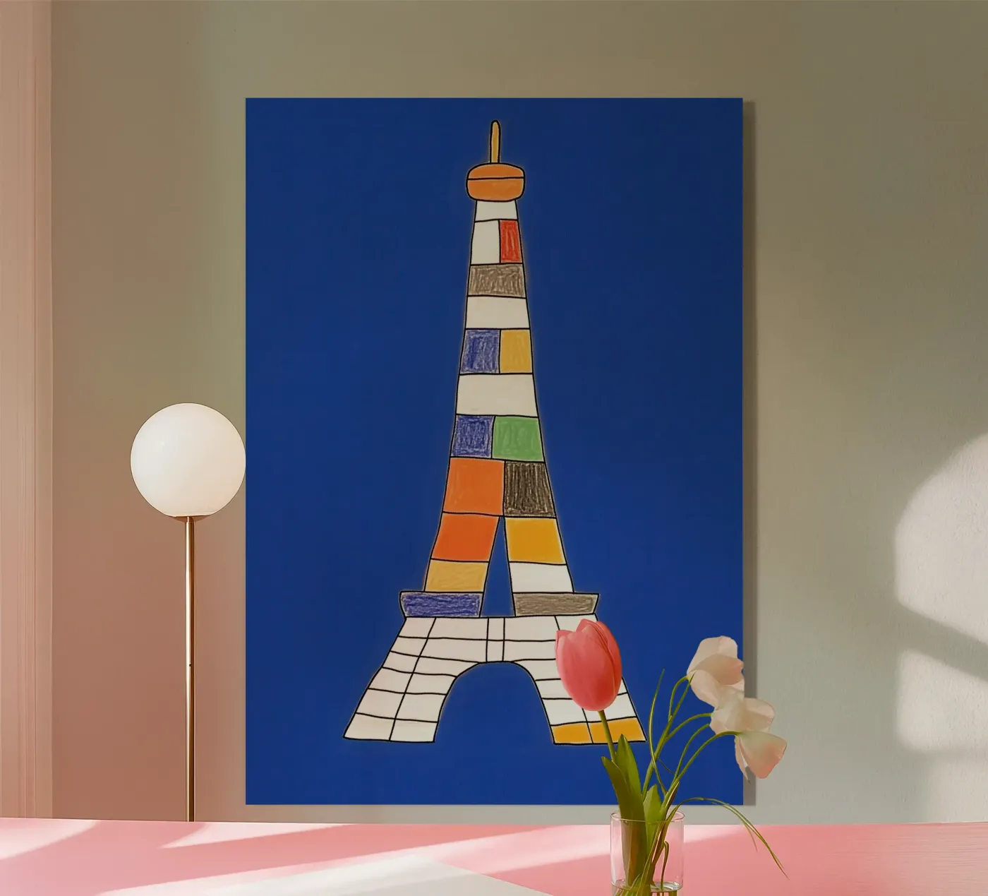 Kleurrijke Eiffeltoren acryl van Little Art Lab