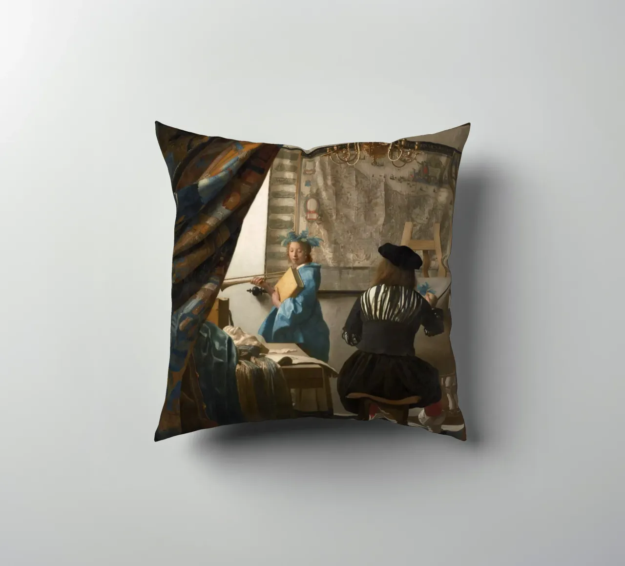 Johannes Vermeer - The Art of Painting decorative cushion by William Store