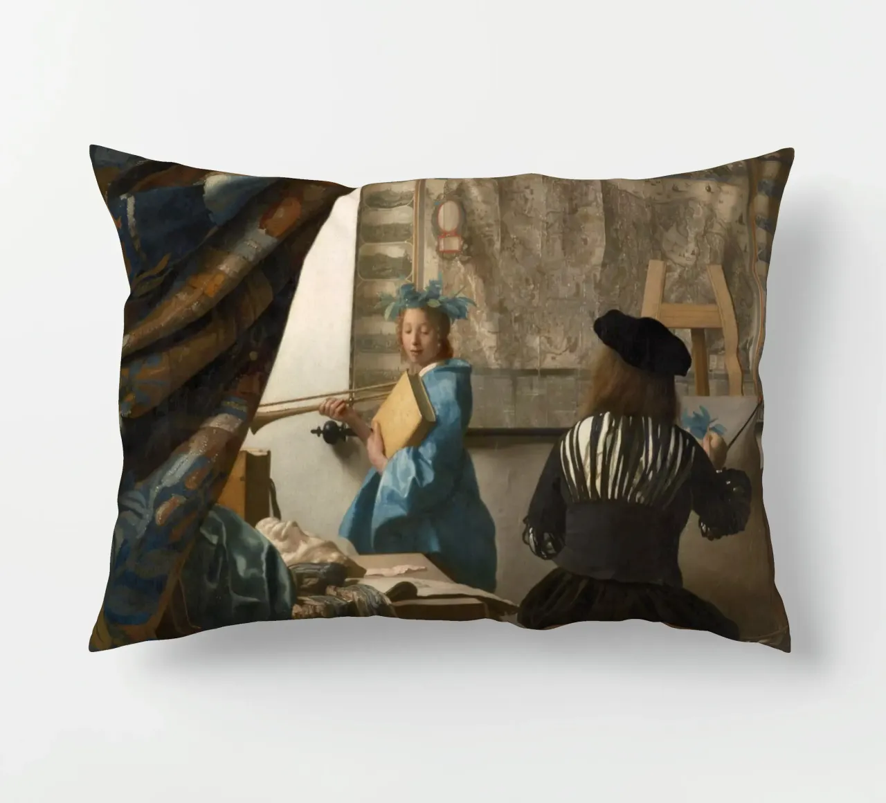 Johannes Vermeer - The Art of Painting decorative cushion by William Store