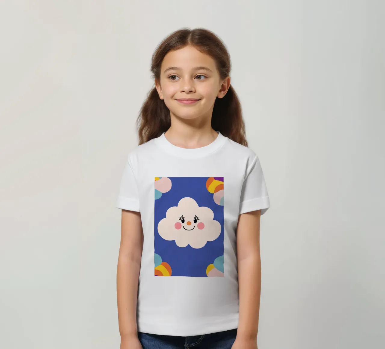Nuvola sorridente t-shirt bambini da Little Art Lab