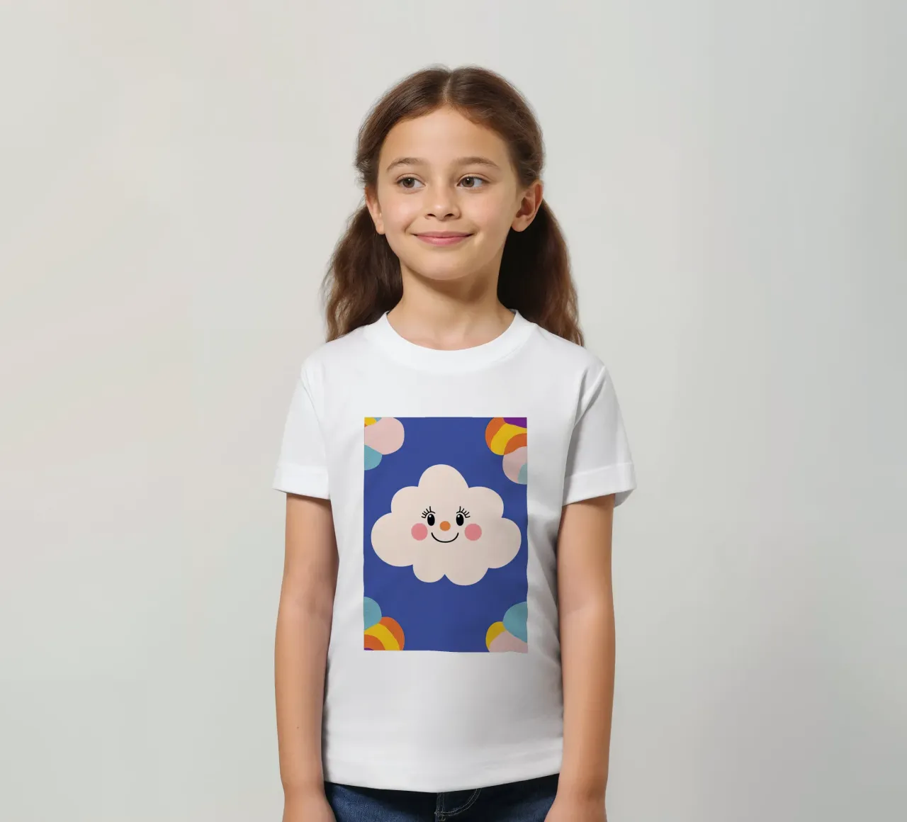 Nuvola sorridente t-shirt bambini da Little Art Lab
