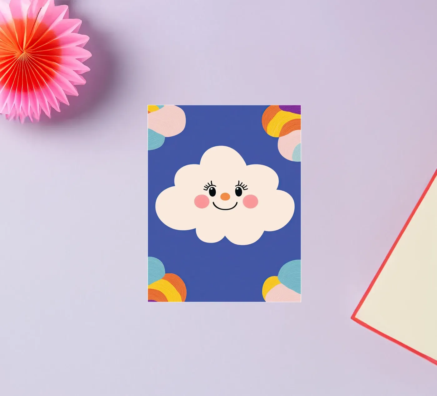 Cloud smiling autocollant de Little Art Lab