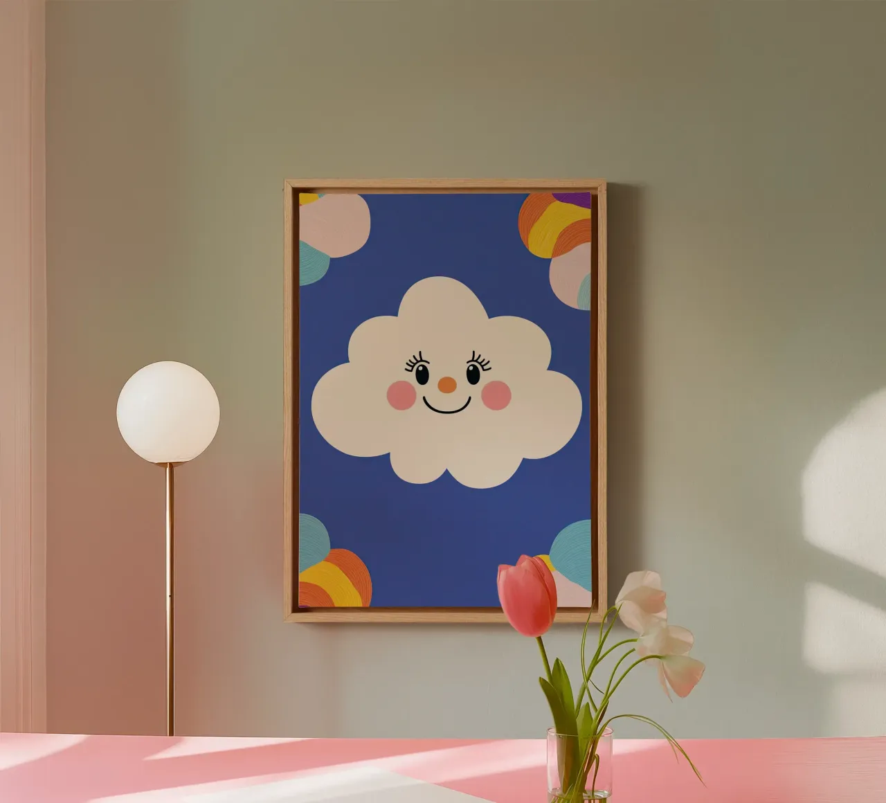 Cloud smiling canvas by Little Art Lab