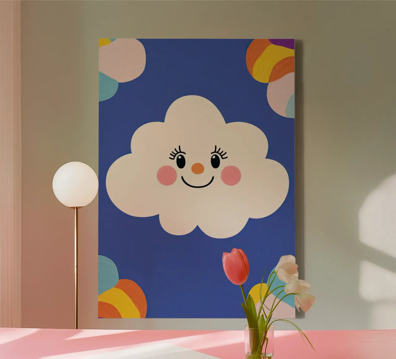 Cloud smiling canvas by Little Art Lab