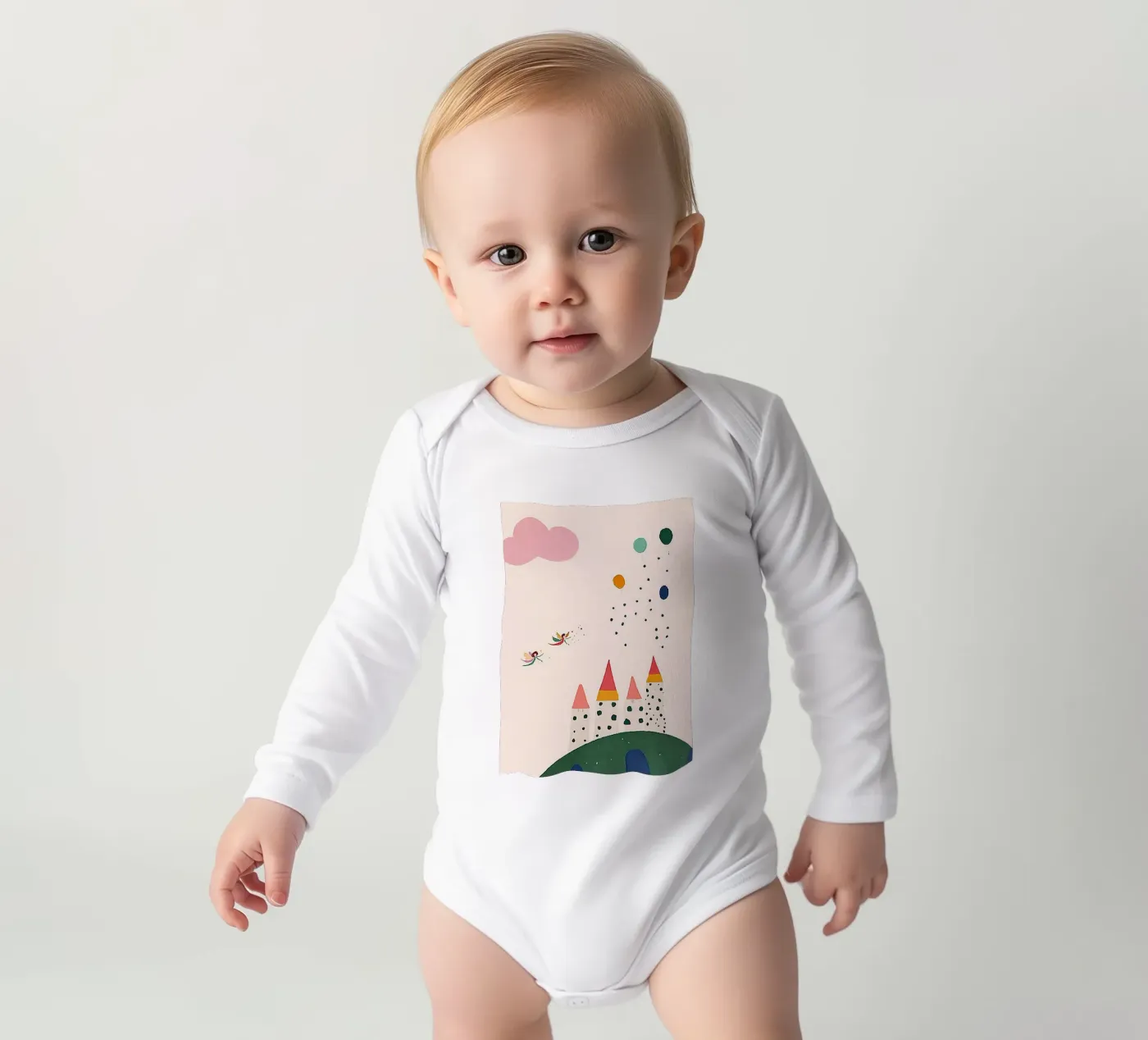 Fairytale print body neonato maniche lunghe da Little Art Lab