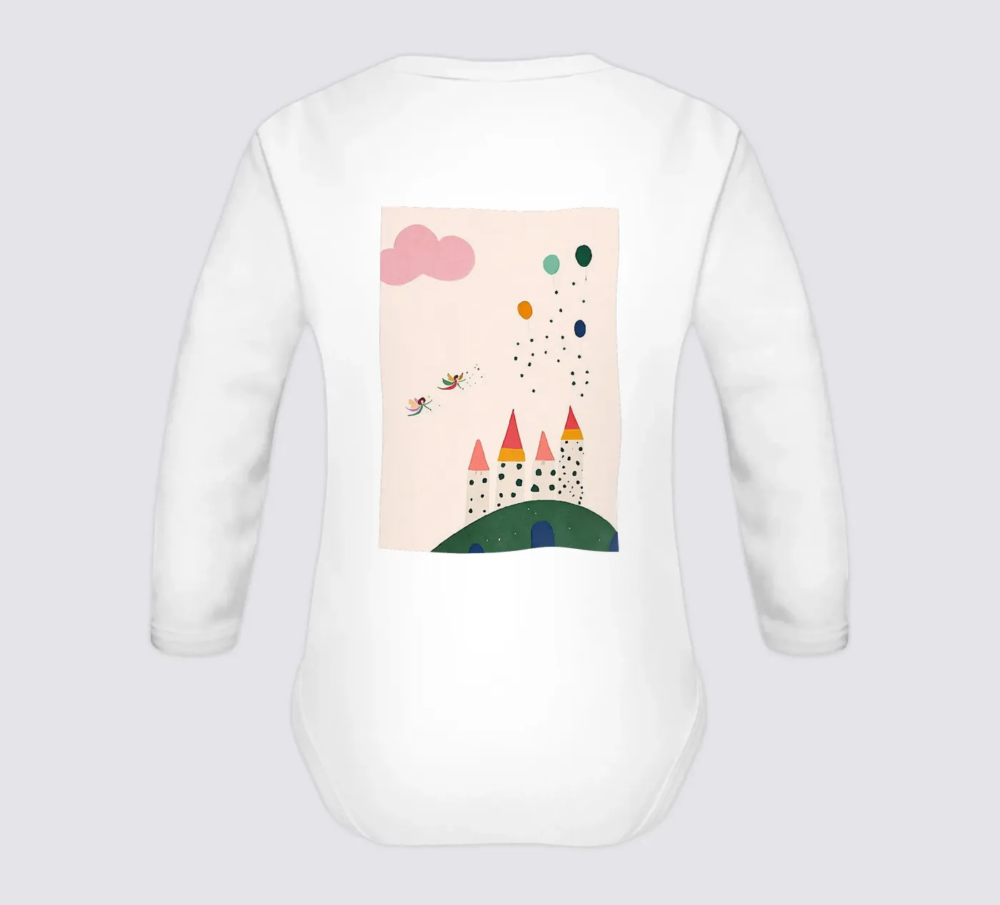 Fairytale print body neonato maniche lunghe da Little Art Lab