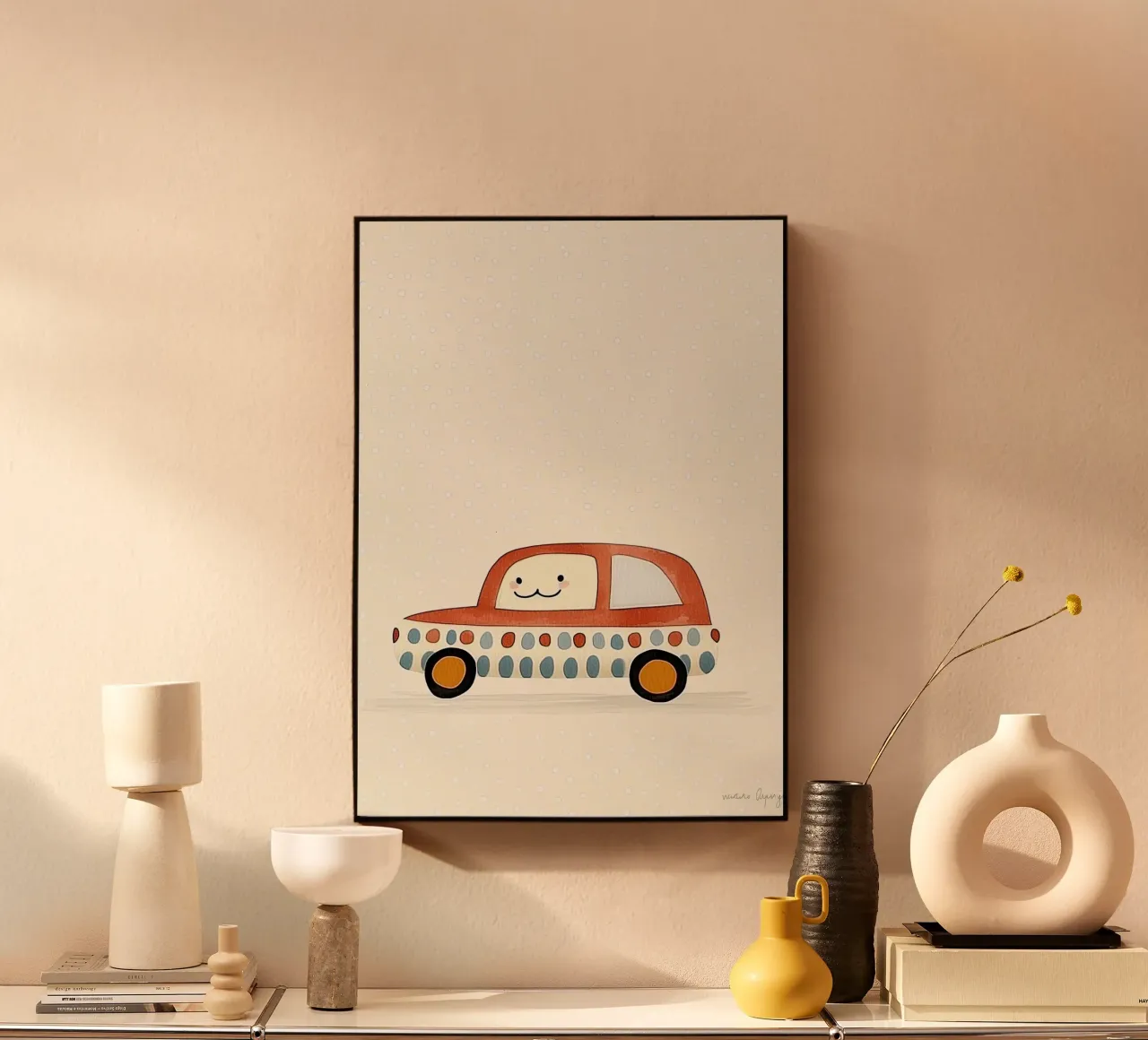 Kleine auto acryl van Little Art Lab