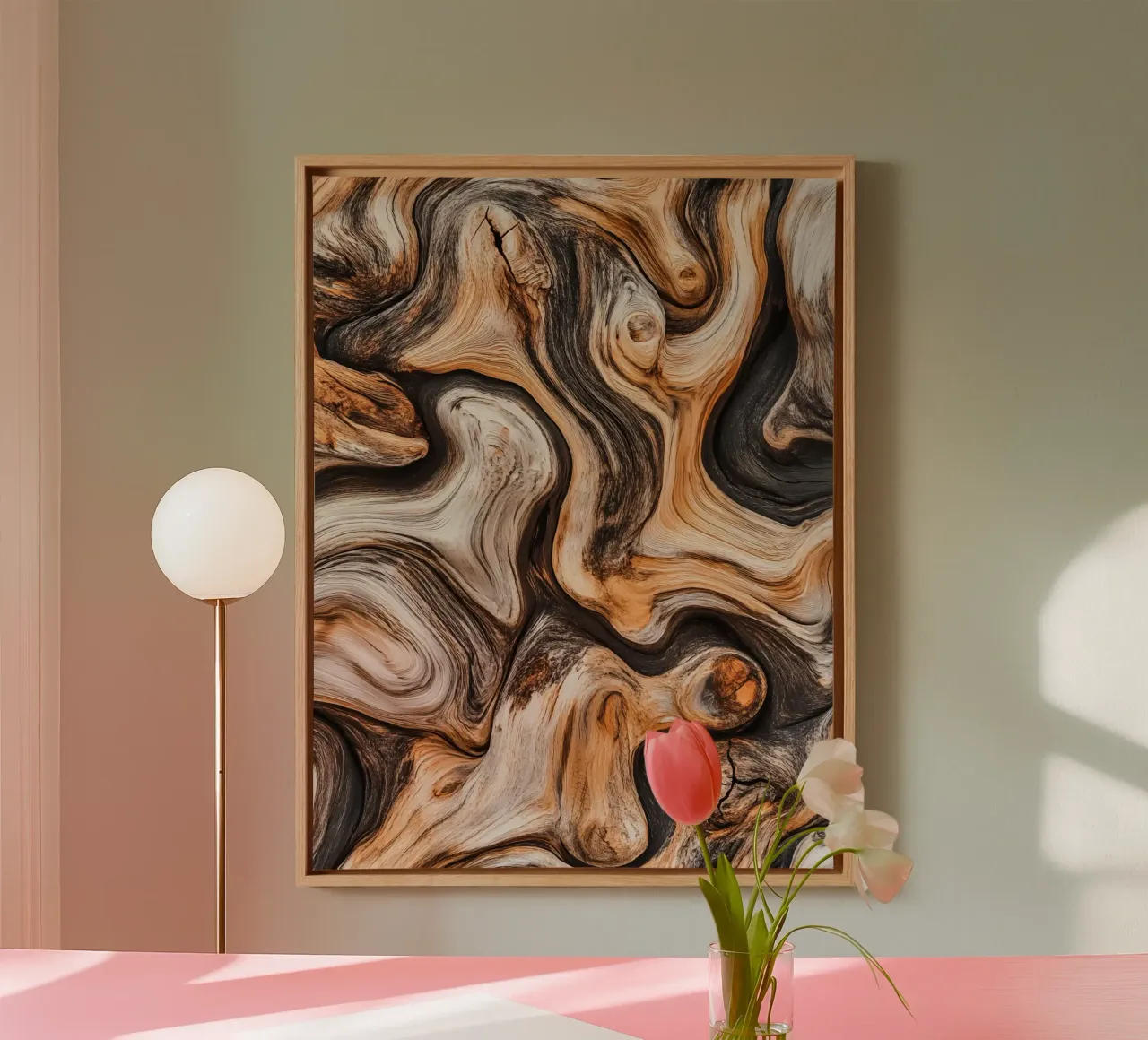 Olive wood design | Eye-catcher with depth and character canvas by Autofocus
