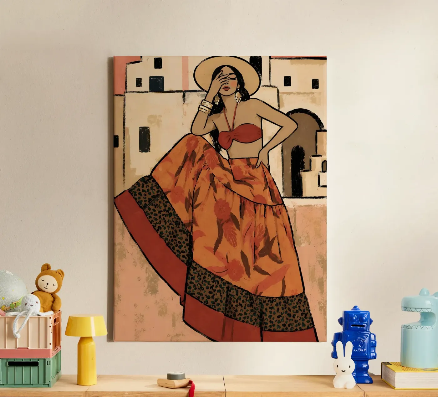 FRAU IM SOMMERURLAUB Leinwand von ARTOMATIC