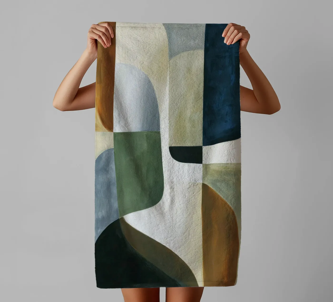 Abstracte compositie badhanddoek van Rustic Grace Studio 02