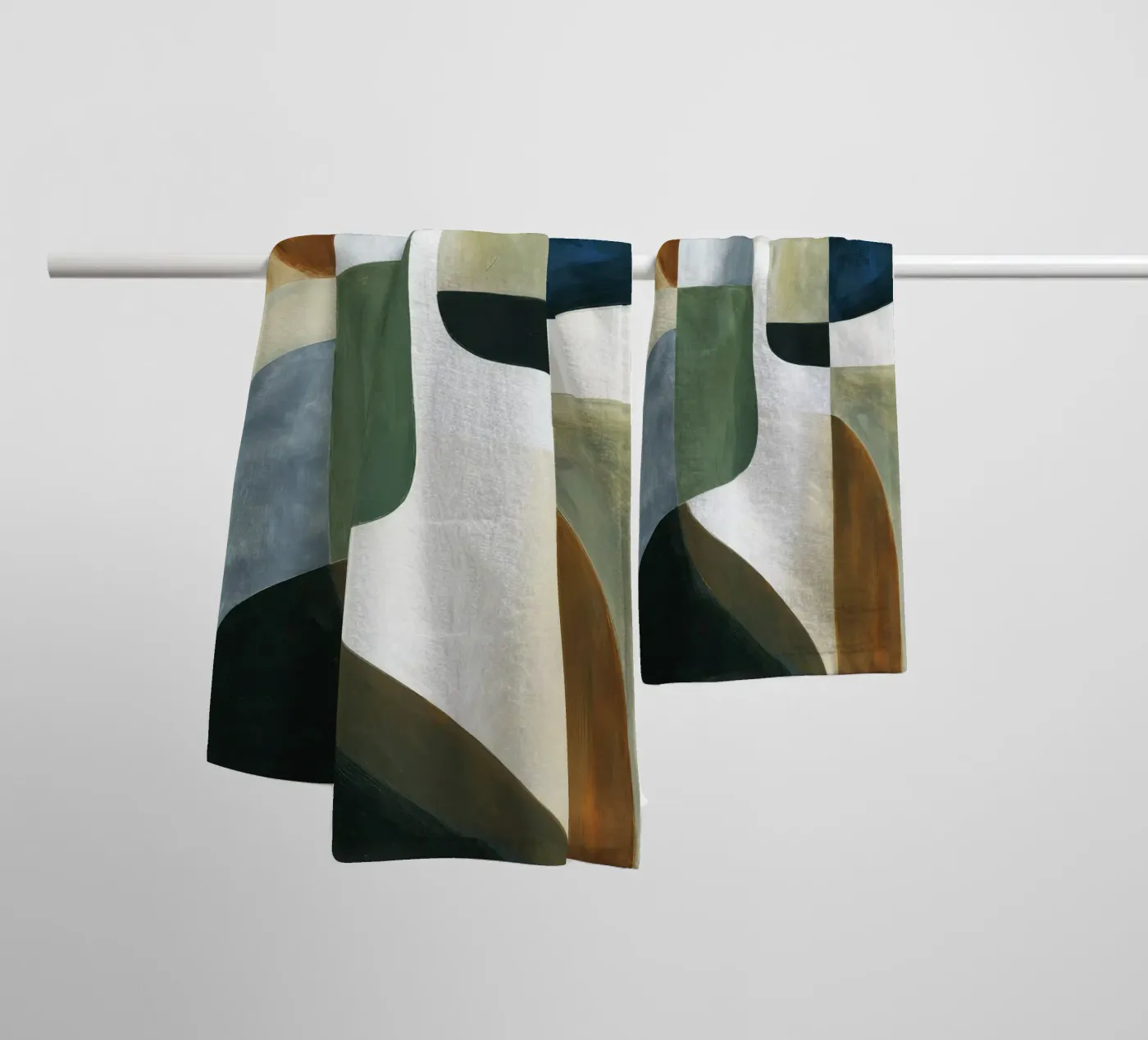 Abstracte compositie badhanddoek van Rustic Grace Studio 02