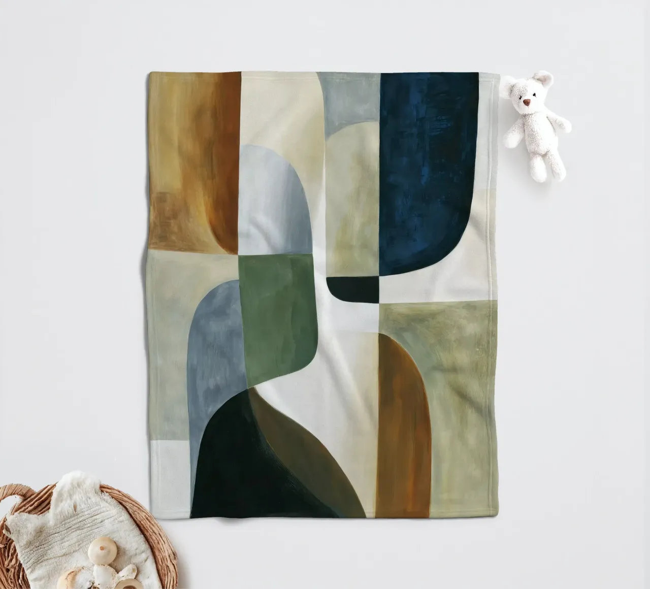 Abstrakte Komposition Fleecedecke von Rustic Grace Studio 02