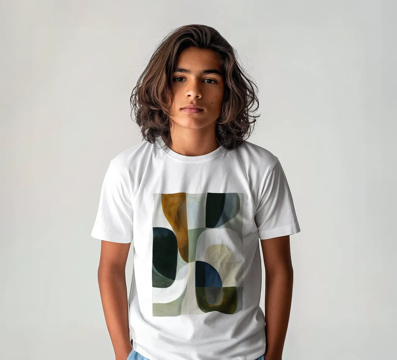 Composizione astratta t-shirt bambini da Rustic Grace Studio 02