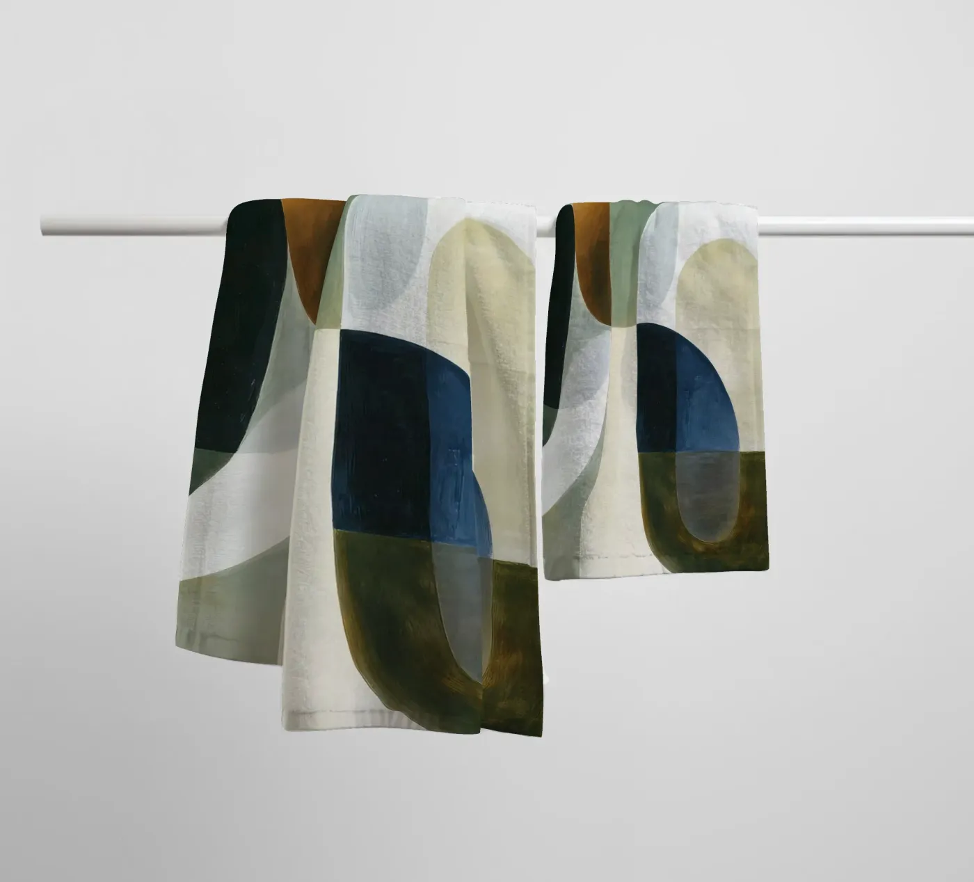 Abstracte compositie badhanddoek van Rustic Grace Studio 02