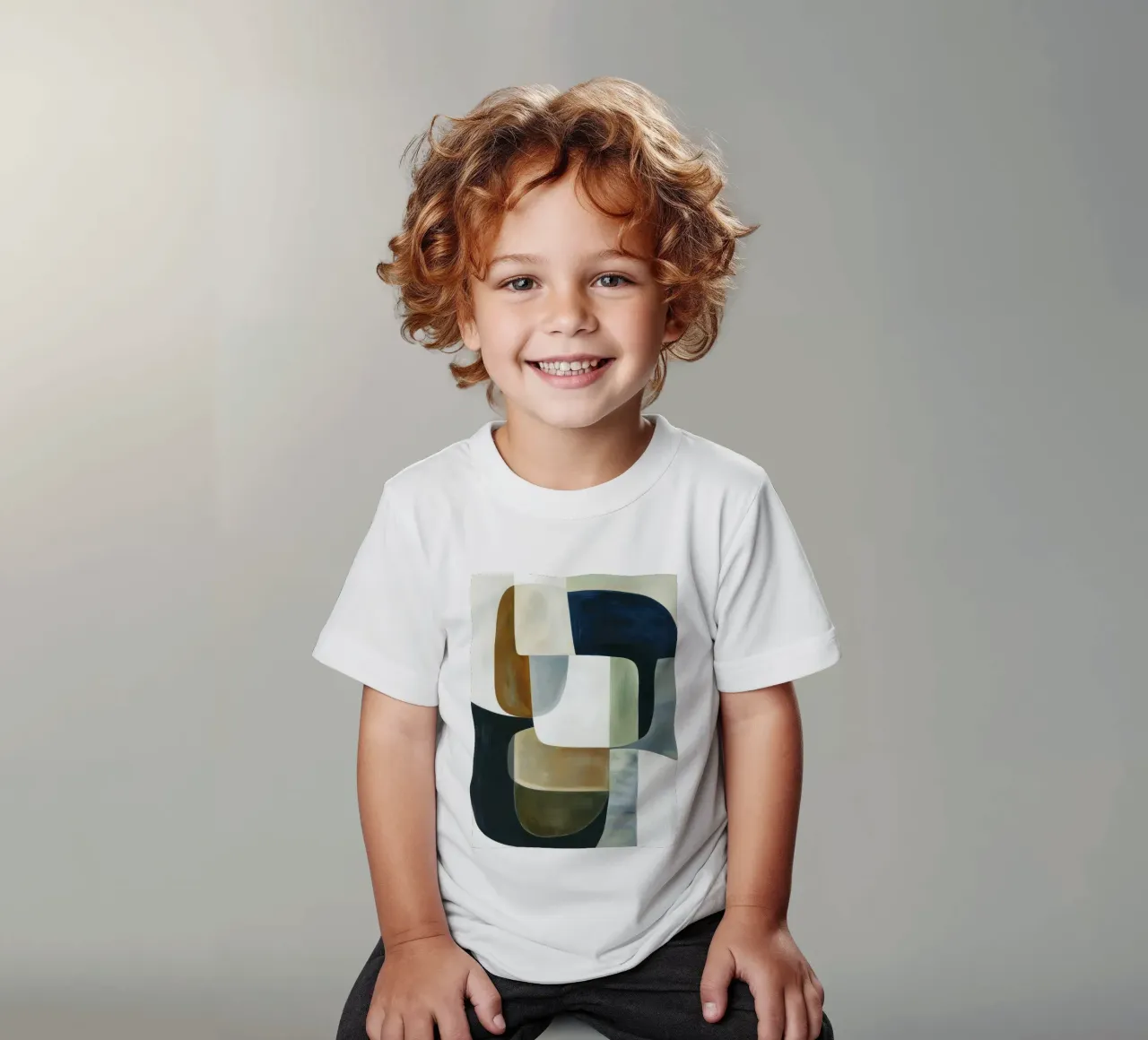 Composizione astratta t-shirt bambini da Rustic Grace Studio 02