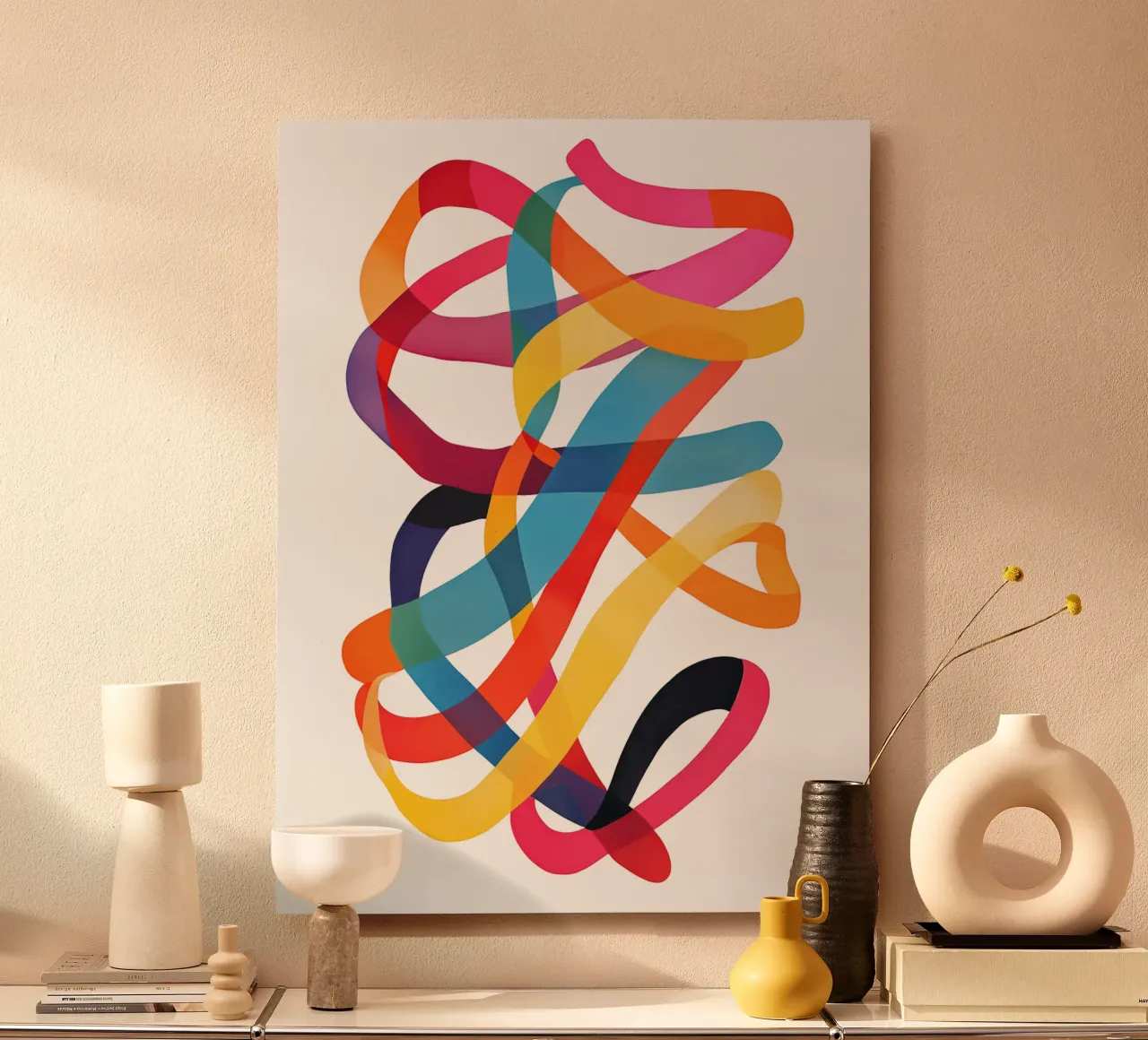 Colour band design | Lightness and dynamism in the room alu-dibond by Autofocus