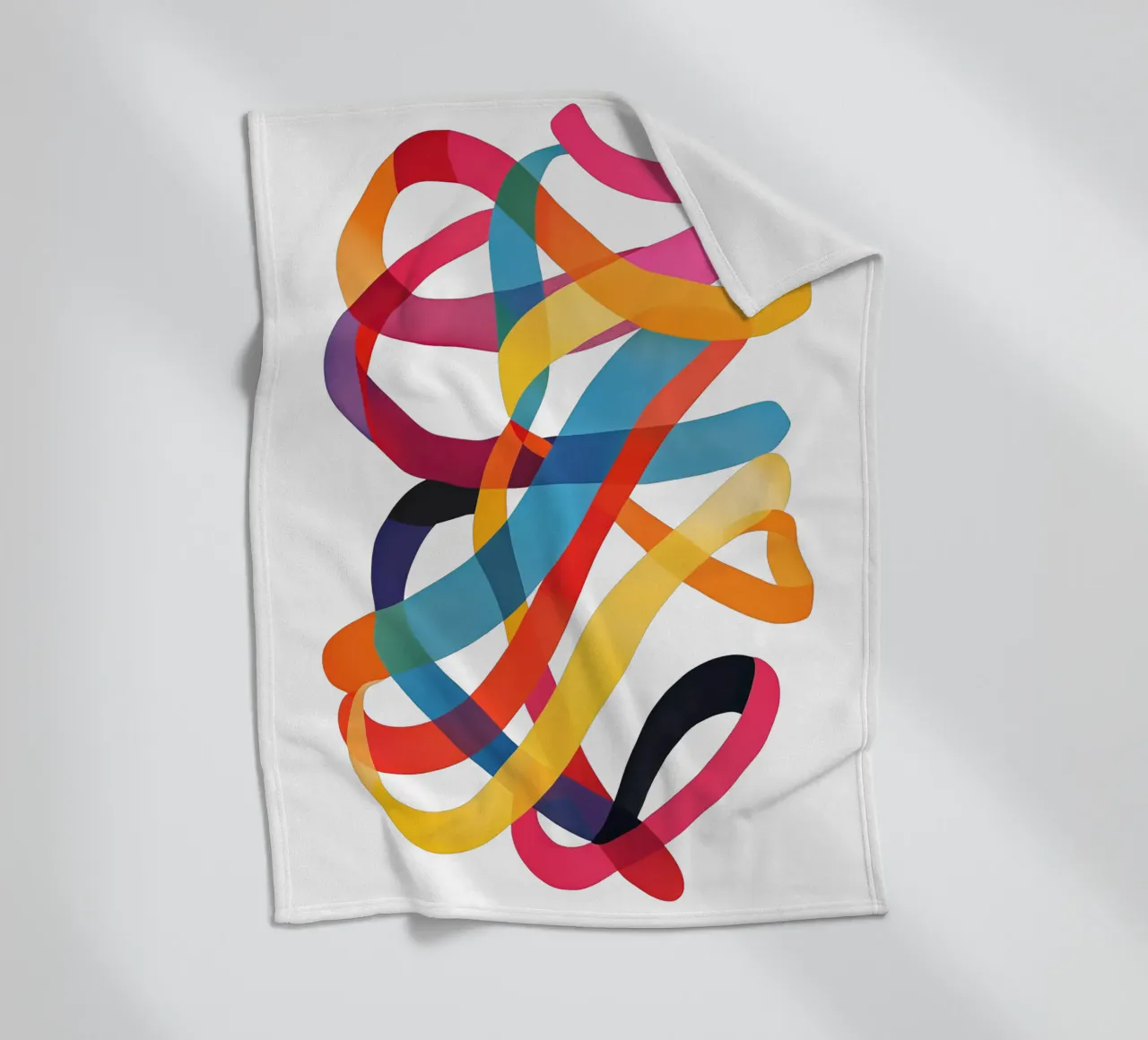 Colour band design | Lightness and dynamism in the room fleece blanket by Autofocus