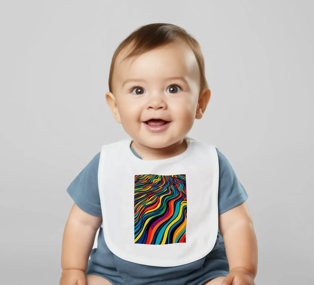 Motivo a strisce a illusione ottica bavaglino da Autofocus