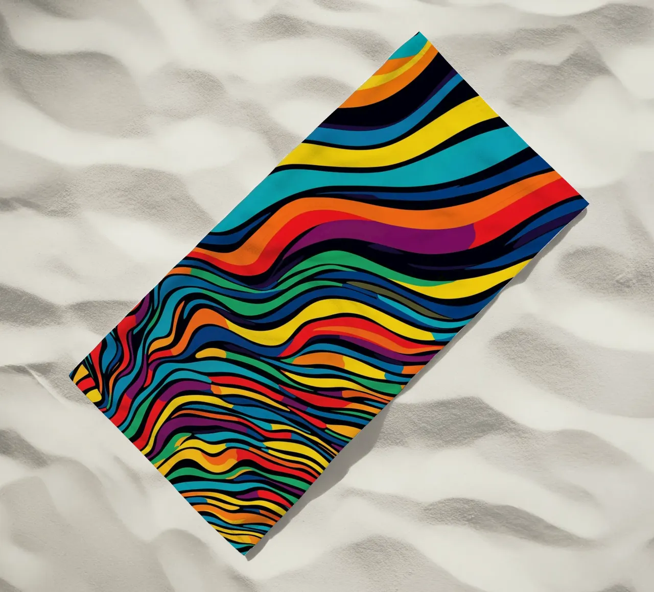 Optical Illusion Stripes Pattern telo mare da Autofocus