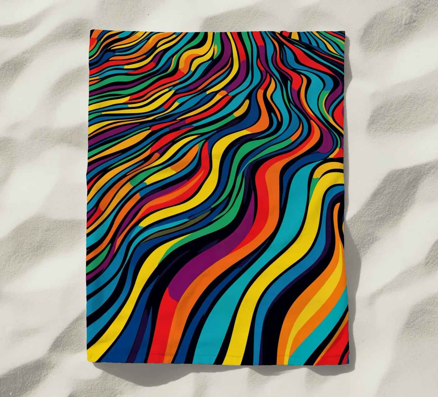 Optical Illusion Stripes Pattern Strandtuch von Autofocus