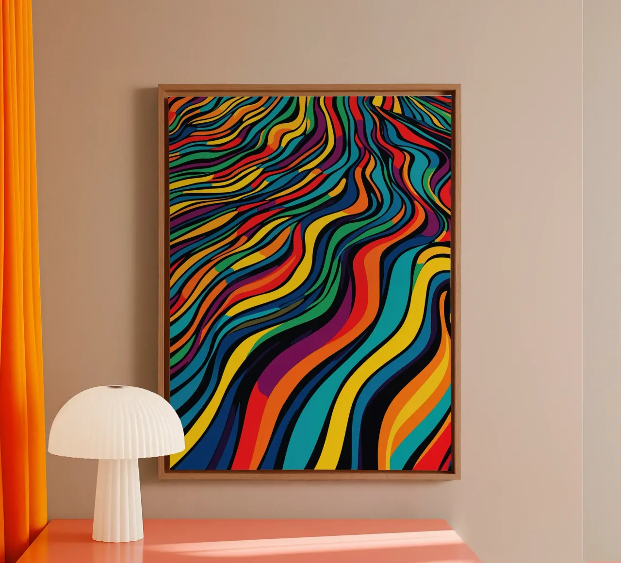 Optical Illusion Stripes Pattern canvas with Floater frame by Autofocus