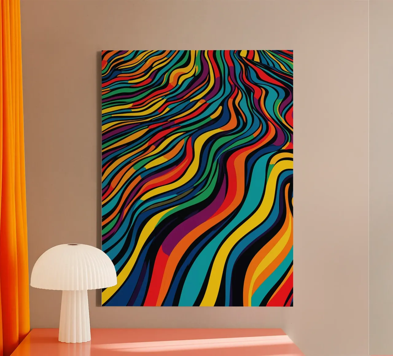Optical Illusion Stripes Pattern canvas with Floater frame by Autofocus