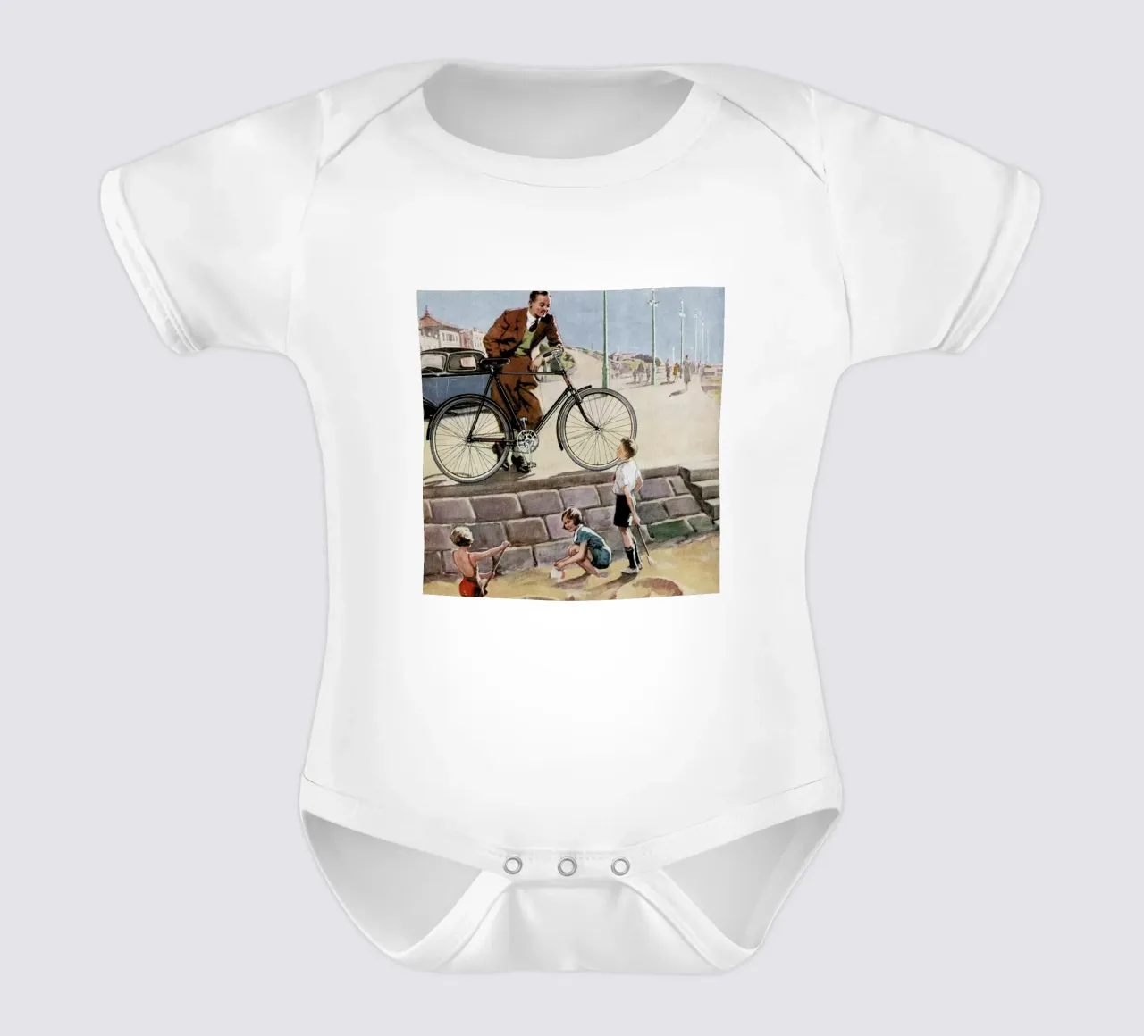 Cycling in The Sand body neonato maniche corte da Hemingway Design