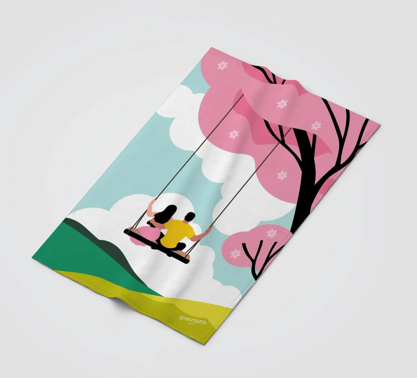 Spring fleece blanket by Tamsen Design