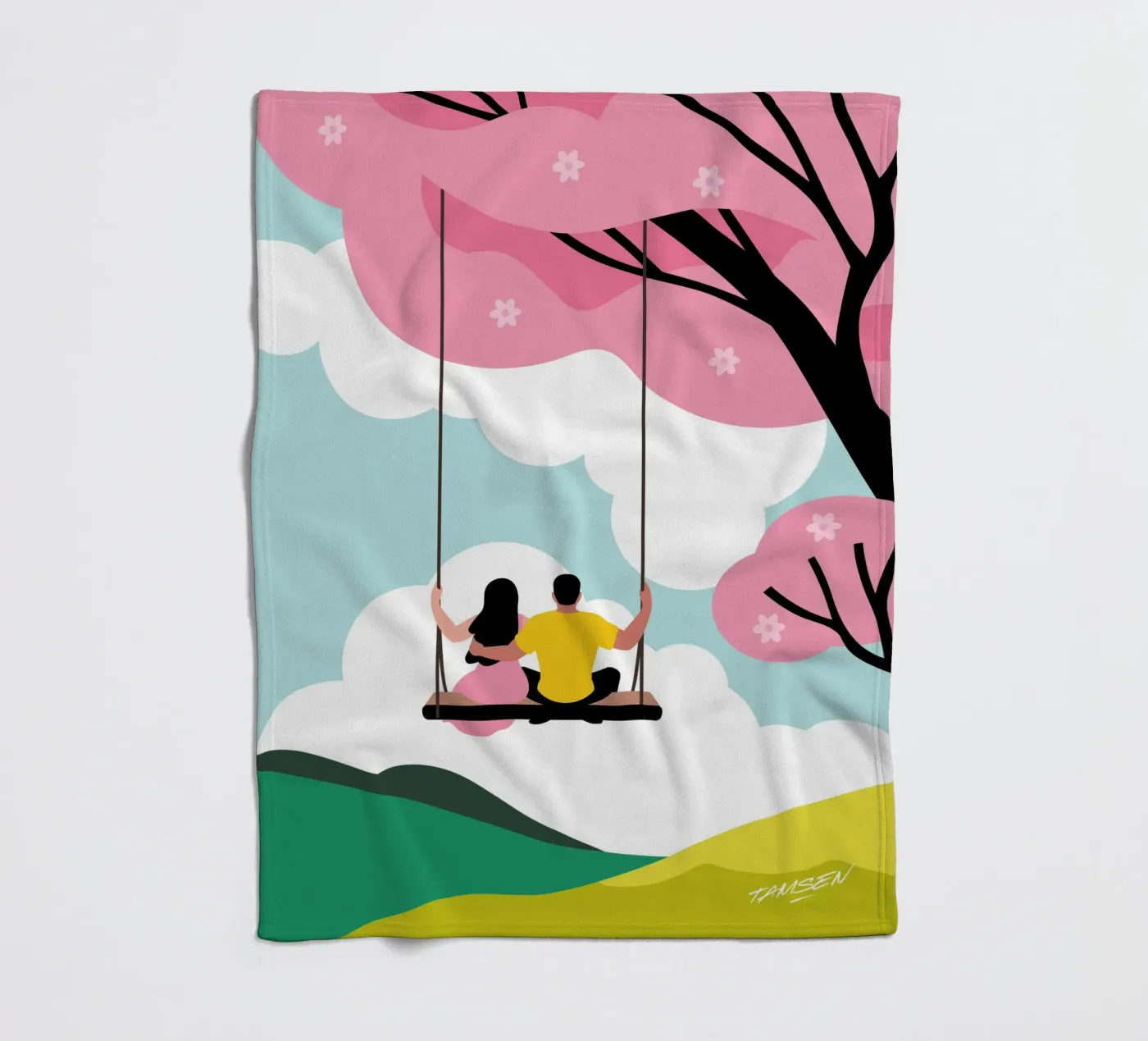 Spring fleece blanket by Tamsen Design