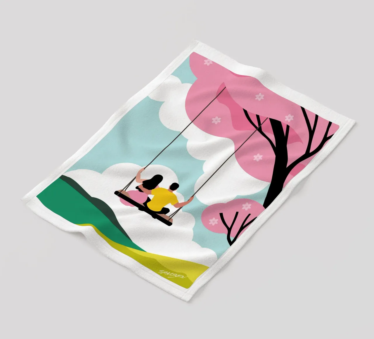 Spring fleece blanket by Tamsen Design