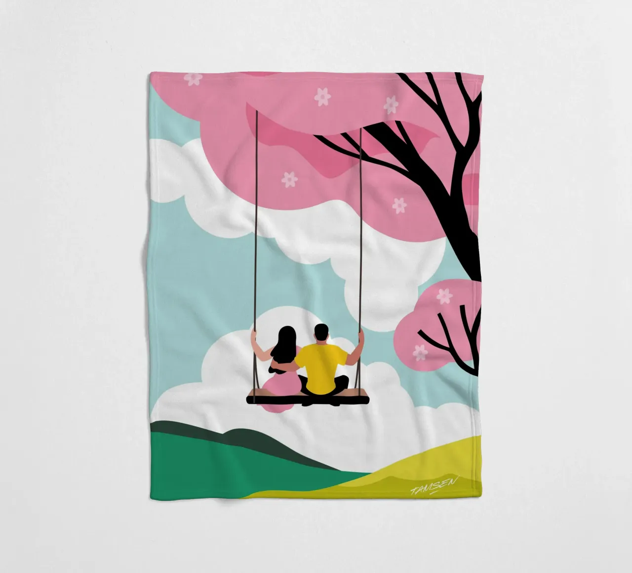 Spring fleece blanket by Tamsen Design