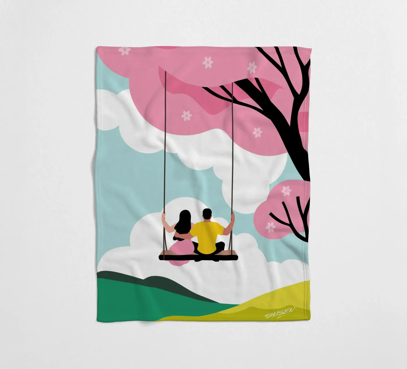 Spring fleece blanket by Tamsen Design